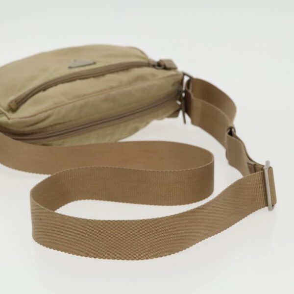PRADA Shoulder Bag Nylon Beige Silver  96465