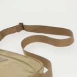 PRADA Shoulder Bag Nylon Beige Silver  96465