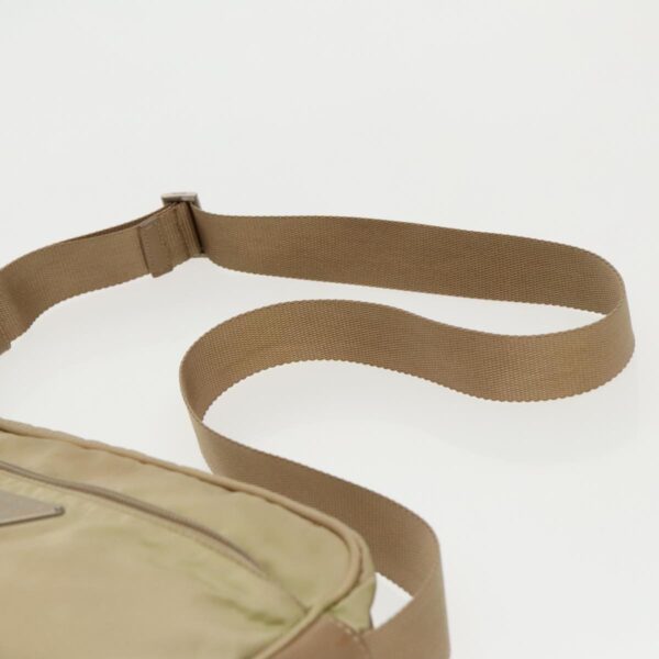 PRADA Shoulder Bag Nylon Beige Silver  96465