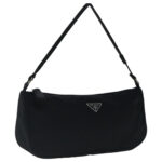 PRADA Accessory Pouch Nylon Black Silver  96593
