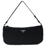 PRADA Accessory Pouch Nylon Black Silver  96593