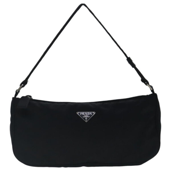 PRADA Accessory Pouch Nylon Black Silver  96593
