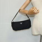 PRADA Accessory Pouch Nylon Black Silver  96593