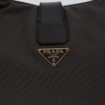 PRADA Shoulder Bag Nylon Gray Gold  96594