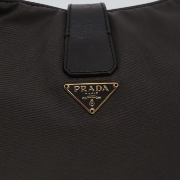 PRADA Shoulder Bag Nylon Gray Gold  96594