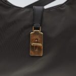PRADA Shoulder Bag Nylon Gray Gold  96594