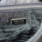PRADA Shoulder Bag Nylon Gray Gold  96594