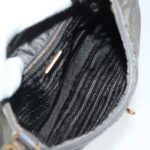 PRADA Shoulder Bag Nylon Gray Gold  96594