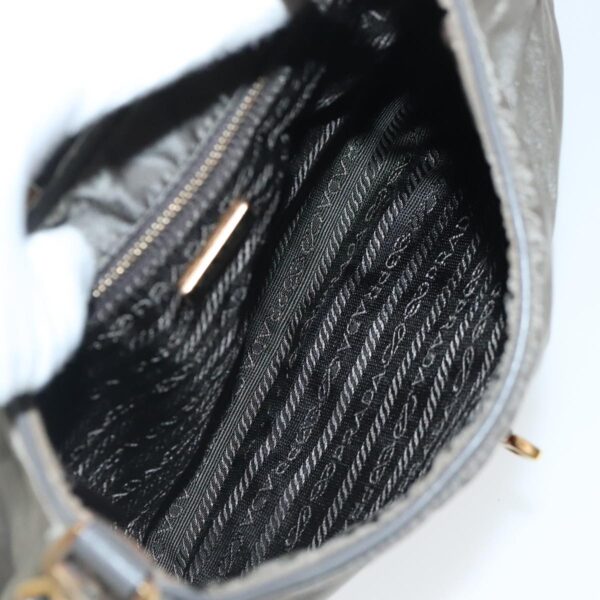 PRADA Shoulder Bag Nylon Gray Gold  96594