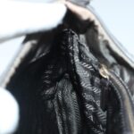 PRADA Shoulder Bag Nylon Gray Gold  96594