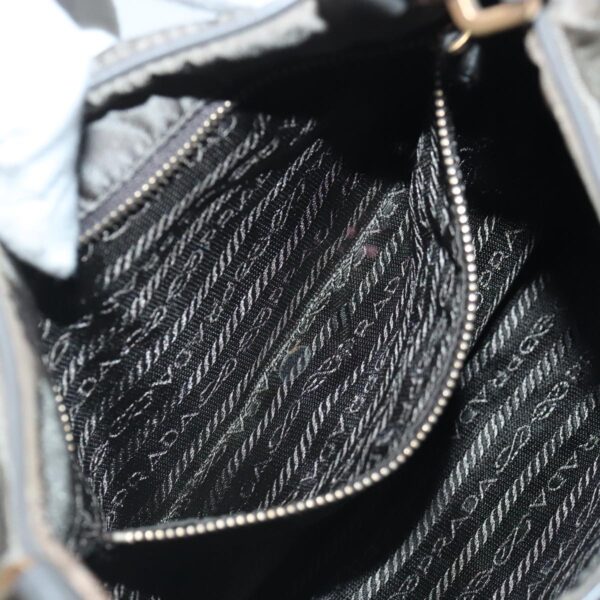 PRADA Shoulder Bag Nylon Gray Gold  96594