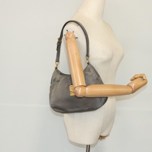 PRADA Shoulder Bag Nylon Gray Gold  96594