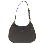 PRADA Shoulder Bag Nylon Gray Gold  96594
