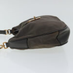 PRADA Shoulder Bag Nylon Gray Gold  96594