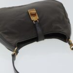 PRADA Shoulder Bag Nylon Gray Gold  96594