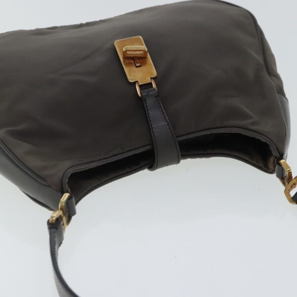 PRADA Shoulder Bag Nylon Gray Gold  96594