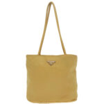 PRADA Tote Bag Nylon Yellow Silver  96620