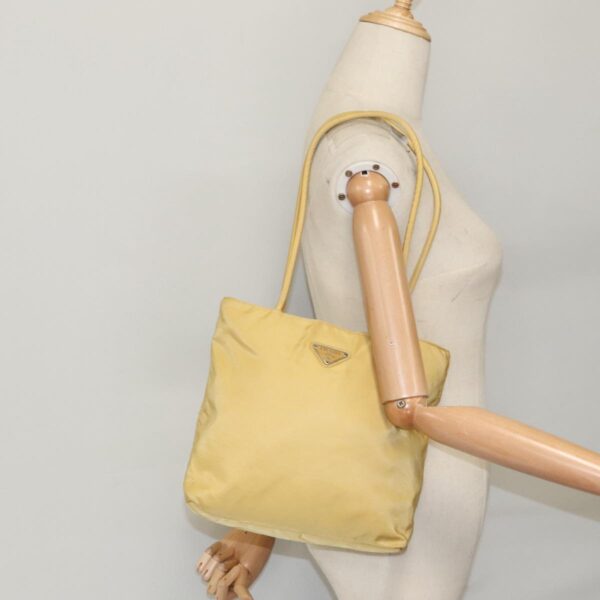 PRADA Tote Bag Nylon Yellow Silver  96620