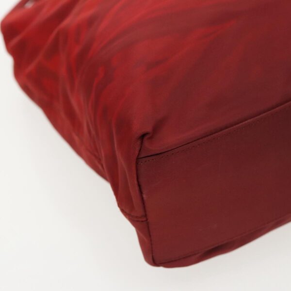 PRADA Tote Bag Nylon Red Silver  96649