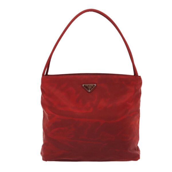 PRADA Tote Bag Nylon Red Silver  96649