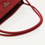 PRADA Tote Bag Nylon Red Silver  96649