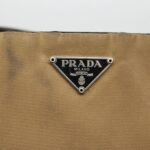 PRADA Hand Bag Nylon Brown Silver  96651