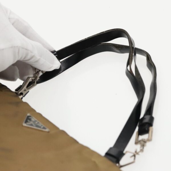 PRADA Hand Bag Nylon Brown Silver  96651