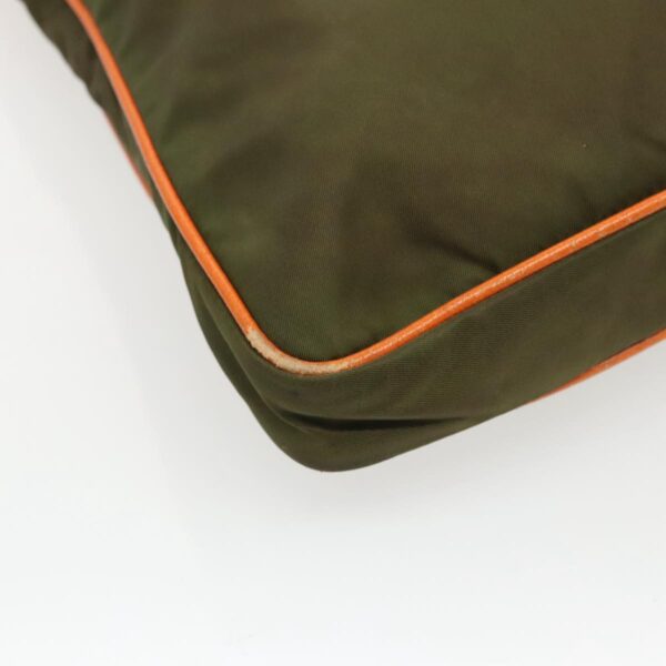PRADA Shoulder Bag Nylon Khaki Silver  97094
