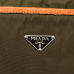 PRADA Shoulder Bag Nylon Khaki Silver  97094