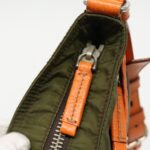 PRADA Shoulder Bag Nylon Khaki Silver  97094