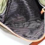 PRADA Shoulder Bag Nylon Khaki Silver  97094