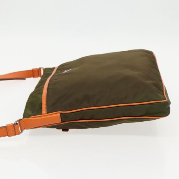 PRADA Shoulder Bag Nylon Khaki Silver  97094