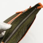 PRADA Shoulder Bag Nylon Khaki Silver  97094