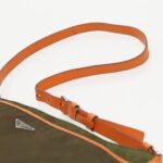 PRADA Shoulder Bag Nylon Khaki Silver  97094