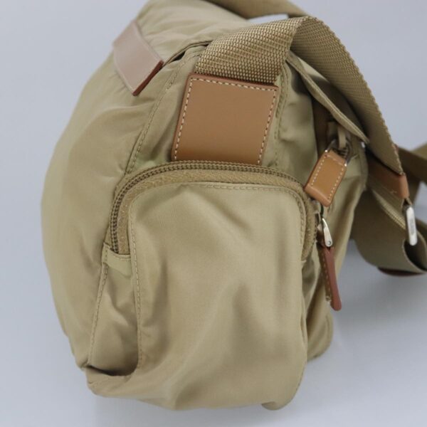 PRADA Shoulder Bag Nylon Beige Silver  97429