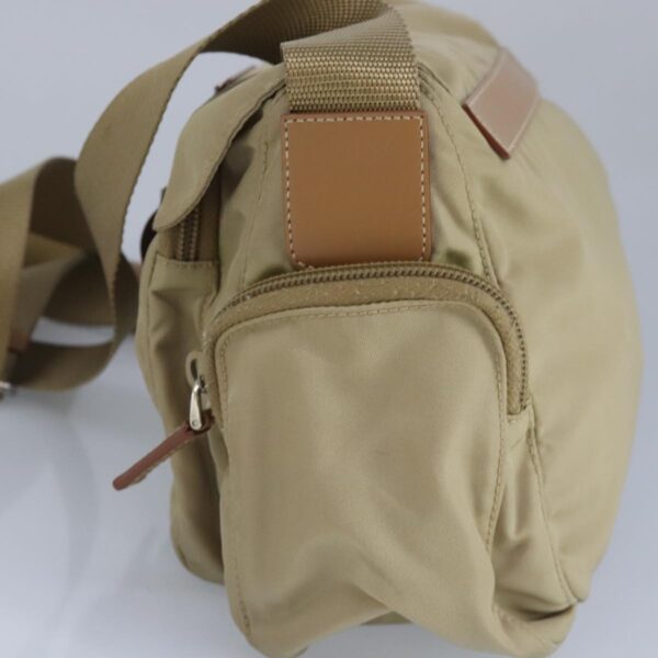 PRADA Shoulder Bag Nylon Beige Silver  97429