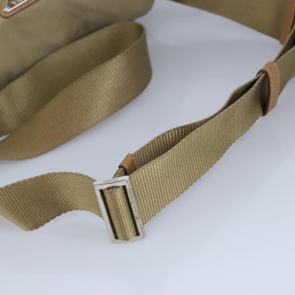 PRADA Shoulder Bag Nylon Beige Silver  97429