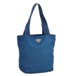 PRADA Tote Bag Nylon Blue Silver  97436