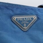 PRADA Tote Bag Nylon Blue Silver  97436
