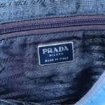 PRADA Tote Bag Nylon Blue Silver  97436