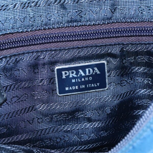 PRADA Tote Bag Nylon Blue Silver  97436