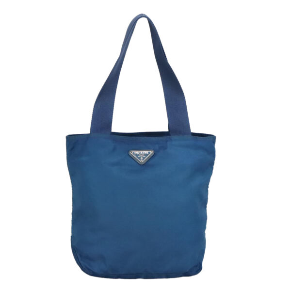 PRADA Tote Bag Nylon Blue Silver  97436