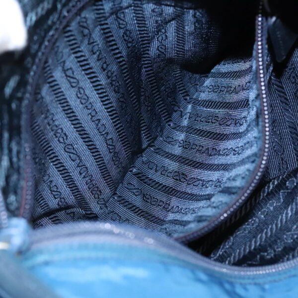 PRADA Tote Bag Nylon Blue Silver  97436