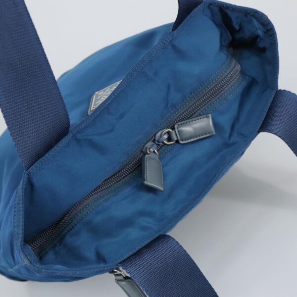 PRADA Tote Bag Nylon Blue Silver  97436