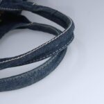 PRADA Canapa GM Hand Bag Denim Blue Gold  97495