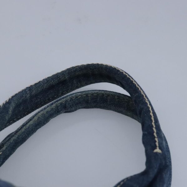 PRADA Canapa GM Hand Bag Denim Blue Gold  97495