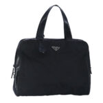 PRADA Hand Bag Nylon Black Silver  97538