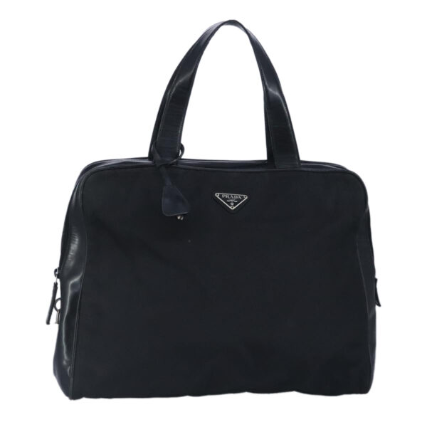 PRADA Hand Bag Nylon Black Silver  97538