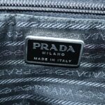 PRADA Hand Bag Nylon Black Silver  97538