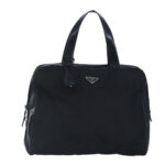 PRADA Hand Bag Nylon Black Silver  97538